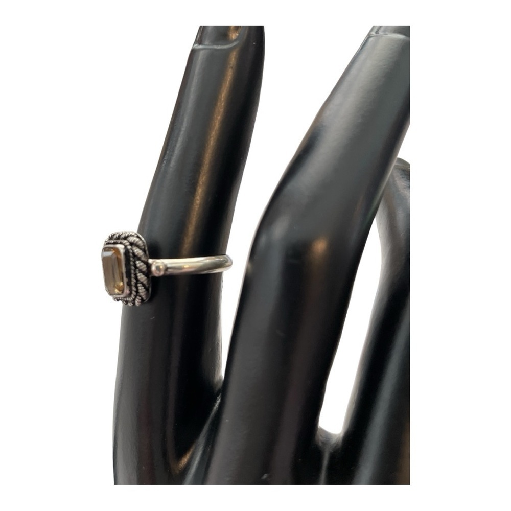 Sterling Silver Citrine Rectangle Ring - image 4